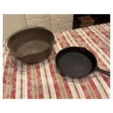 Cast-iron handled Dutch oven- no lid 13” x 5” and a Griswold 11 inch skillet