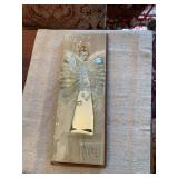 Mirror and glass wall hanging angel 5 1/4” x 14 1/2”