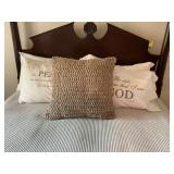 Grouping of bed pillows as shown, total of five