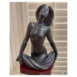 Collectible Lladro limited edition (269/300) porcelain sculpture titled “Banista” featuring a nude female form in a matte black finish with COA…..17w x 22 tall