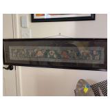 Vintage Chinese Framed Silk Embroidery Panel….12 x 48…..frame is loose