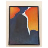 Abstract oil on canvas in black/orange/sunset colors…..31-1/2 x 41-1/2
