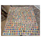 Vintage Chartreuse Pattern hand sewn quilt…..in good condition…..approx. 65-1/2 x 74