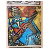 Original signed limited edition 3/13)oil on canvas by local artist Kelvin Baldwin of B.B. King…..20 x 23-1/2
