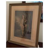 Reproduction of 'The Pink Boy,' a famous oil painting created around 1770 by the English artist Thomas Gainsborough….there is water damage along bottom and signed E.G. Co. Inc.