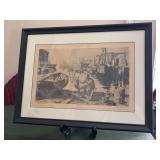 Vintage Signed Lionel Barrymore reproduction etching titled 'Purdy’s Basin'…..22 x 16-1/2