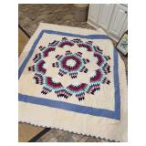 Vintage Broken Star Pattern hand sewn quilt…..in good condition…..approx. 80 x 93