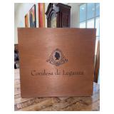 Wooden Condesa de Leganza wine bottle crate…..13-1/2 x 10-1/2 x 12-3/4” tall (no lid)