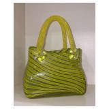 Mid-Century Murano Art handblown glass purse…..7 x 4-1/2 x 9 tall