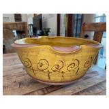 Signed (Lemonier) Good Earth Pottery Bowl in Southwestern Design….14”D x 7–/4” tall…..one very small blemish (see pics)