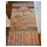 Signed textile wall hanging featuring Japanese-inspired landscape design…..41-1/2 x 76-1/2