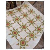 Vintage Lone Star hand sewn quilt…..does have slight yellowing around edges and staining but it’s a beauty…..approx. 82 square
