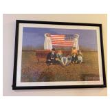 Framed Carroll Cloar (1934 graduate of Rhodes College) “Faculty and Honor Students, Lewis School House” 1996 - Poster 1993…..29-1/2 x 21-1/2