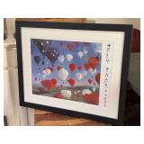 Framed and signed collectible watercolor print titled 'Fly Taos 2005 by artist Richard Alan Nichols…..30-1/4 x 24-3/4