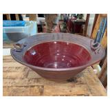 Gorgeous handmade Southwestern Redware Pottery Stoneware Bowl signed BJ…..13-1/2”D x 6-1/4” tall