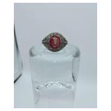 1943 Goldflex Arkansas State Class Ring with a Red Stone, Size . GOLDFLEX WAS COMMONLY USED DURING THE GREAT DEPRESSION WWII ERA TO CREATE CLASS RINGS. IT IS SUPPOSEDLY 1/2 GOLD MIXED WITH SILVER. Wei