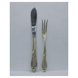 Sterling 'Rhapsody' flatware Lemon Fork and Butter Knife. Weighing 20 grams.