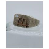 Jostens 10K White Gold with Clear Stone Ring Service Award for McDonald's. Weighing 13 grams.