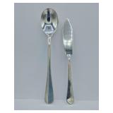 Israel Freeman & Sons Silver plate England Pate Knife 4 3/4'L, and a Silver Plate Sugar Spoon with an 'O' stamped on back 5 1/8' L