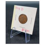 1914-D Lincoln Head Wheat Penny…..sought after due to low mintage