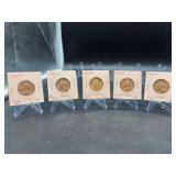 (5) Washington Silver Quarters - years 1959 & 1960 - mints P/D