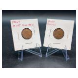 (2) Lincoln Head Wheat Pennies - both marked mint clipped/clipped…..1946-S and 1945-P