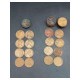 Grouping of (12) 1920-S Lincoln Wheat Pennies and (25) and (25) 1924-P Wheat Pennies