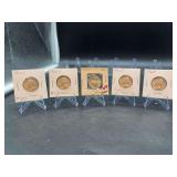 (5) Washington Silver Quarters - years 1963 & 1964 - mints P/D