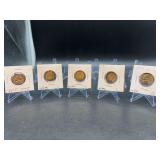 (5) Silver Jefferson Nickels - 1942 & 1943 -mints P/D/S