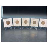 Grouping of (5) Liberty Head Nickels (also known as V Nickels)…..1912-D and 4 with no visible dates