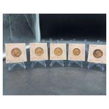 (5) Washington Silver Quarters - years 1960, 1961 & 1962 - mints P/D