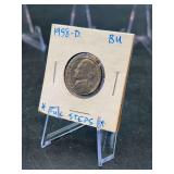 1958-D Jefferson Nickel with Full Steps - coin flip is marked BU