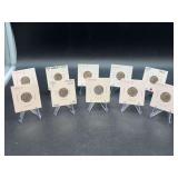 (10) Roosevelt Dimes - years 1974 thru 1977 - mints P/D/S - some are proofs