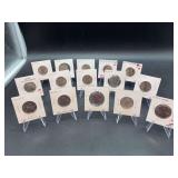 (15) various year and mint mark State Quarters…..2008 Alaska coin is silverplated with gold enhancing