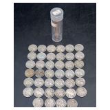 Tube of (40) various year & mint mark Buffalo (Indian Head) Nickels