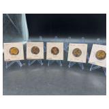 (5) Silver Jefferson Nickels - 1944 & 1945 -mints P/D/S