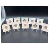 (10) Roosevelt Silver Dimes - years 1946 thru 1949 - mints P/D/S