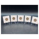 Grouping of (5) 1944 & 1945 Silver Nickels or “War Time Nickels” - mints P/D/S