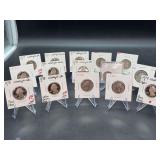(15) various year and mint mark Washington Quarters…..several proofs….some backs are not visible due to packaging
