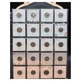 (1) sleeve of 20 Roosevelt Dimes - years 1984 thru 1991 - mints P/D/S - some are proofs