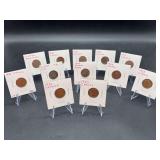 Grouping of (12) various year Canadian Cent pieces