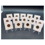 Grouping of (14) 1907 Indian Head Pennies