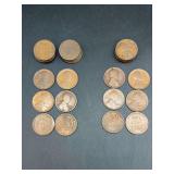 Grouping of (6) 1913-D Lincoln Wheat Pennies -(11) 1913-P Wheat Pennies and (12) 1914-P Wheat Pennies
