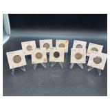 Grouping of (10) 1912 Liberty Head Nickels (also known as V Nickels)…..mints P/D