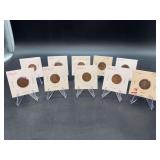 Grouping of (10) 1916  Lincoln Wheat Pennies….mints P/D