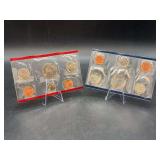 1986 United States Mint Uncirculated Coin Set with mints P & D…..vacuum seals are broken on both