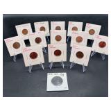 Grouping of (14) various year Canadian Cent pieces