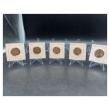 (5) Silver Jefferson Nickels - 1943, 1944 & 1945 -mints P/D/S