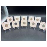 (10) Roosevelt Silver Dimes - years 1949 thru 1952 - mints P/D/S