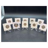 Grouping of (10) 1911-P Liberty Head Nickels (also known as V Nickels)